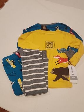 New Carter's "Running Wild for Bedtime" 4 pc Pajama set, 18 months